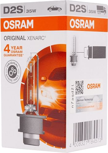 OSRAM XENARC® ORIGINAL, D2S, xenon headlight lamp, Hid Xenon Burner, Discharge Lamp, Oem Quality, 66240, Carton folding box (1 lamp)