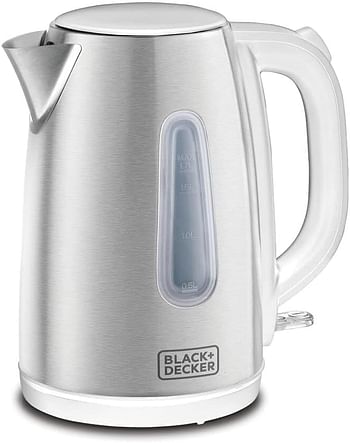 Black & Decker 2200W 1.7L Cordless Electric Kettle With Water-Level Indicator Removable Filter Auto Shut-Off And Stainless Steel Body Perfect for Warm Beverages JC454-B5