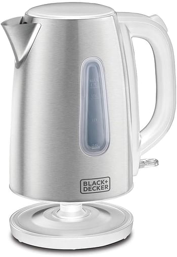 Black & Decker 2200W 1.7L Cordless Electric Kettle With Water-Level Indicator Removable Filter Auto Shut-Off And Stainless Steel Body Perfect for Warm Beverages JC454-B5