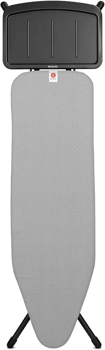 Brabantia Size B (124 X 38cm) Ironing Board Cover With Thick 8mm Padding (Metallised) Easy-Fit, 100% Cotton