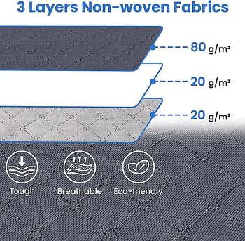 Clothes organizer with Reinforced Handle 90L, Storage Bag for Clothes Large Capacity Foldable Closet Organizer for Comforters, Blankets, Bedding with Sturdy Zipper, Clear Window, Grey (3 Pack)