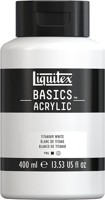 Liquitex 220727 Basics Acrylic Paint, 13.5-Oz Bottle, Titanium White, 13 Fl