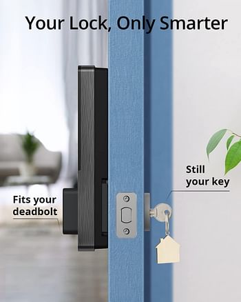 eufy Security Retrofit Smart Lock E110+Wireless Keypad, Keyless Entry Door Lock Replacement, Built-in Wi-Fi, Remote Control, in-App History and Scheduled Access, Fits Your Existing Deadbolt, IP65