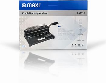 Maxi CBM12 Comp Binding Machine, Punching Capacity 12 Sheets 80Gsm,Black