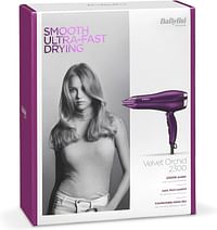 BaByliss Velvet Orchid 2300 DC Hair Dryer | Built-in 3 Heat & 2 Speed Settings With Cool Shot | Ionic frizz-Control For Smooth Hair | Stylish Lightweight Design For Comfort Use | 5513PSDE