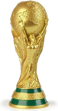 نسخة طبق الاصل لكأس كرة القدم من الراتنج الذهبي من ام كيو كيو واي ال بي اتش دي اس (اللون: 36 سم)