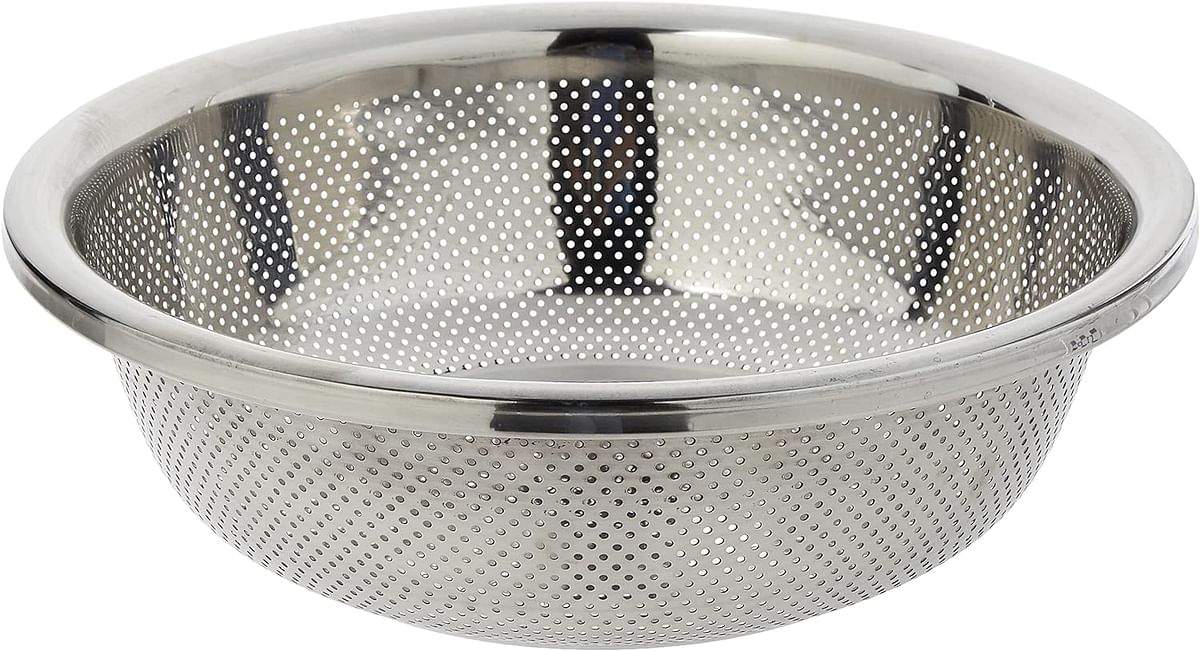 RAJ STAINLESS STEEL DELUXE COLANDER, 50 CM , SILVER, MBC050, Food Strainer , Rice Strainer , Fruit & Vegetables Strainer