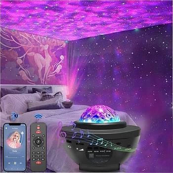 SKY-TOUCH Galaxy Star Projector 3 in 1 Night Light, 10 Color Bluetooth Night Lamp with Timer Remote and Chargeable, Bedroom Living Room Decor Kids Night Light