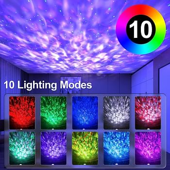 SKY-TOUCH Galaxy Star Projector 3 in 1 Night Light, 10 Color Bluetooth Night Lamp with Timer Remote and Chargeable, Bedroom Living Room Decor Kids Night Light