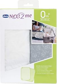 Chicco Fitted Sheets Set - Next2Me Crib, Grey Fox , Piece Of 1