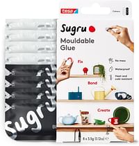 Sugru Moldable Multi-Purpose Glue For Creative Fixing And Making, 8-Pack, Black & White, 0.12 Ounce