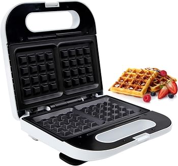 Geepas Waffle Maker, 2 Slice Electric Waffle Maker, GWM676N | Non-Stick Waffle Maker with Adjustable Temperature Control | Overheat Protection & Safety Lock