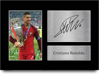 HWC Trading Portugal Gifts Cristiano Ronaldo Gift Signed A4 Printed Autograph Photo Display