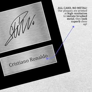 HWC Trading Portugal Gifts Cristiano Ronaldo Gift Signed A4 Printed Autograph Photo Display