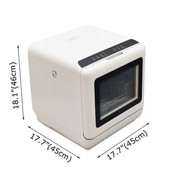 Household WST5-A6W Small Automatic Dishwasher with Drying Function 45*45*46cm - White