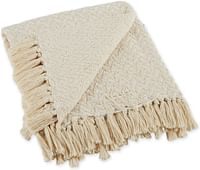 Dii zig zag throw collection modern woven cotton, 50x60, natural