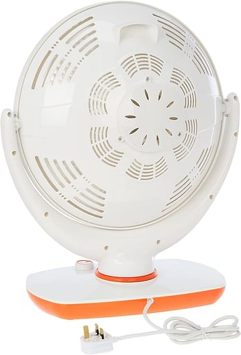 Geepas Halogen Stand Heater-GRH9548| High Performance Heater With 2 Heating Power, 475W / 950 W,1 Hour Timer| Bending/Lifting Of Head Function And Safety Tip-Over Switch| White And Orange