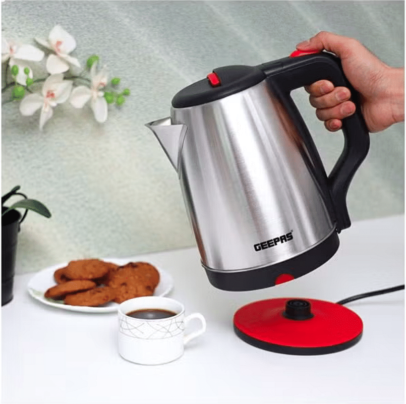 GEEPAS Stainless Steel Electric Kettle 1.8 L 1500.0 W GK38044 Silver, Black