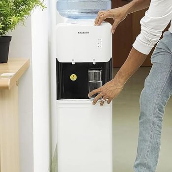 Krypton Water Dispenser With Refrigerator, KNWD6345, White / Black