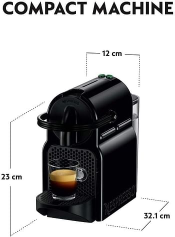 Nespresso Inissia D40 Black Bundle Coffee Machine/Classic/Black/0.7 Liters