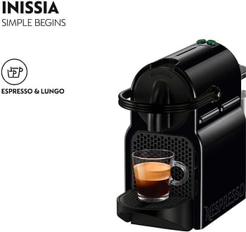 Nespresso Inissia D40 Black Bundle Coffee Machine/Classic/Black/0.7 Liters