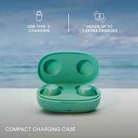 Urbanista Lisbon True Wireless Earbuds, Bluetooth 5.2 Earphones, Small In Ear Headphones, 27 Hr Playtime Touch Control Ear Buds with GoFit Wing for Sports & Gym, USB C Charging Case, Mint Green