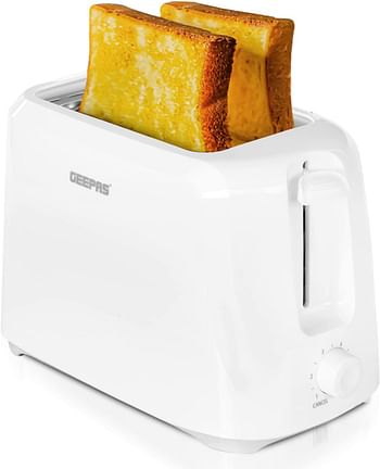 Geepas 2 Slice Bread Toaster, Variable Browning Setting, GBT36515 | Cancel Function | Removable Crumb Tray | Wide Slots and High Lift Feature | Cord Storage