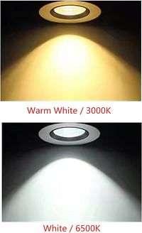 مصباح سقف LED دائري قابل للتعديل 7 واط 240 فولت تيار متردد من ميلفي™ - مصباح سقف ابيض تصنيف IP40 | للاستخدام الداخلي والمنزل والمكتب (ضوء نهاري 6500 كلفن-)
