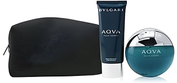 Bvlgari Men's Aqva Pour Homme Eau De Toilette, 100 ml + Afetr Shave Balm, 100 ml + Pouch Set