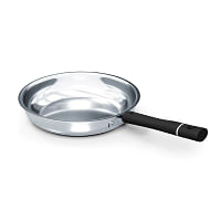 DELICI Stainless Steel Kadai Pan 22cm (DKP 22W) Well Polished Exterior Healthy Non-Stick Interior Easy to Clean Silver 22cm