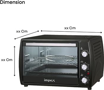 Impex OV-2902 45 Litre Oven Toaster Grill (OTG) with Convection and Rotisserie Function (Black)