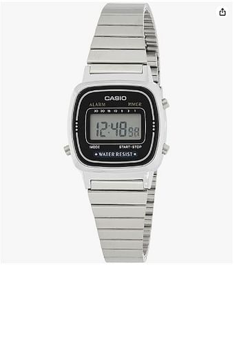 CASIO Women's Stainless Steel Digital Watch LA670W - 25 mm - Silver