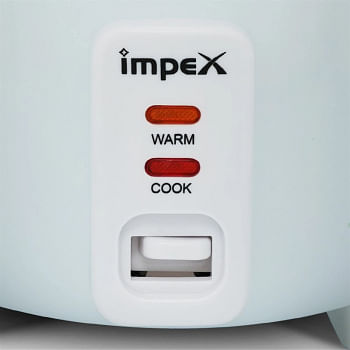 إمبكس جهاز طبخ الأرز الكهربائي سعة 1 لتر، طهي تلقائي، يحافظ على الدفء، حماية السلامة، جسم بارد الملمس، ملف تسخين عالي الجودة، وعاء داخلي من الألومنيوم، مقبض غطاء زجاجي 1.0 لتر 400.0 واط RC 2801 أبيض/وردي/رمادي