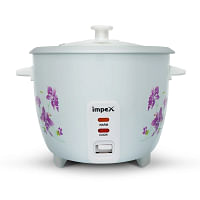 Impex Electric Rice Cooker 1 L, Drum Cooker, Automatic Cooking, Keep Warm, Safety Protection, Cool Touch Body, Carrying Handle, Measuring Cup, Spoon, Steamer 1 L 400 W RC 2802 Multicolour