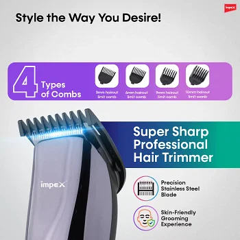 Impex Rechargeable Hair Trimmer Black 18cm