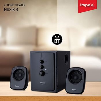 Impex HT 2103 2.1 MUSIK-R 40W Portable Multimedia Bluetooth Home theatre Speaker System with Digital Amplifier Subwoofer Full Function Remote Control MP3/WMA/FM Radio, Black