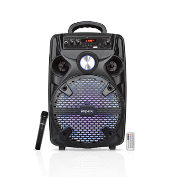 Impex TS 4001A Multimedia Portable Trolley Speaker With Mic And LED Light Black