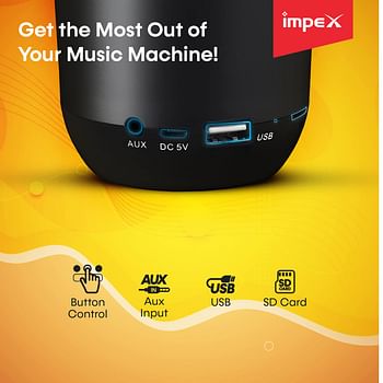 Impex Rechargeable Multimedia Bluetooth Speaker BTS2013 Black