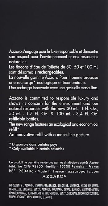 Loris Azzaro for Men - 3.4 oz EDT Spray (100 ml)