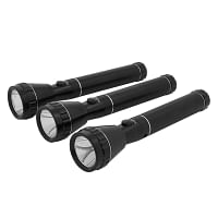 Impex 3-Piece Rechargeable LED Flashlight Set Black
