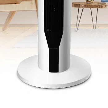 Impex Tower Fan With Remote Control, Touch Panel, 3 Speed Control, 3 Modes, 12 Hours Timer, 100% Copper Motor And Large Airflow - Sleep Peacefully TWISTER 36 Black And White