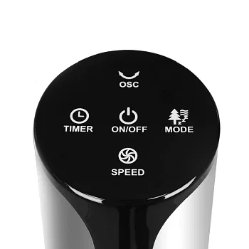 Impex Tower Fan With Remote Control, Touch Panel, 3 Speed Control, 3 Modes, 12 Hours Timer, 100% Copper Motor And Large Airflow - Sleep Peacefully TWISTER 36 Black And White