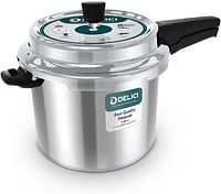 DELICI Pressure Cooker With Outer Lid Silver/Black 5Liters