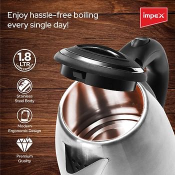 Impex Electric Kettle Steamer 1.8 L 1500.0 W STEAMER1801 Silver