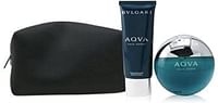 Bvlgari Men's Aqva Pour Homme Eau De Toilette, 100 ml + Afetr Shave Balm, 100 ml + Pouch Set