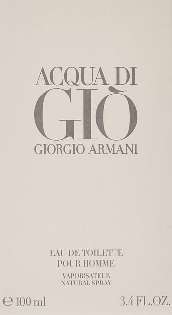 عطر ماء تواليت أكوا دي جيو للرجال من جورجيو أرماني، باللون الأبيض، 100 مل