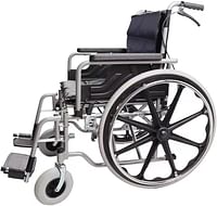 كول بيبي كرسي متحرك يدوي من انابيب الستيل الموسعة/الموسعة/السميكة، كرسي متحرك يدوي خفيف قابل للطي لكبار السن والمعاقين مع فرامل اليد، مسند ذراع قابل للطي ووسادة قابلة للفصل