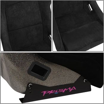 NRG Innovations NRG-FRP-302BK-ULTRA Universal Fixed Back Bucket Racing Seat for 6-Point Harnesses, Size L, Black Seat Cover