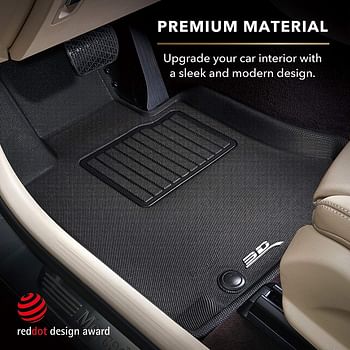 3D MAXpider L1NS03001509 Complete Set Custom Fit All-Weather Floor Mat for Select Nissan Maxima Models - Kagu Rubber (Black)