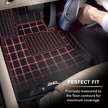 3D MAXpider L1NS03001509 Complete Set Custom Fit All-Weather Floor Mat for Select Nissan Maxima Models - Kagu Rubber (Black)